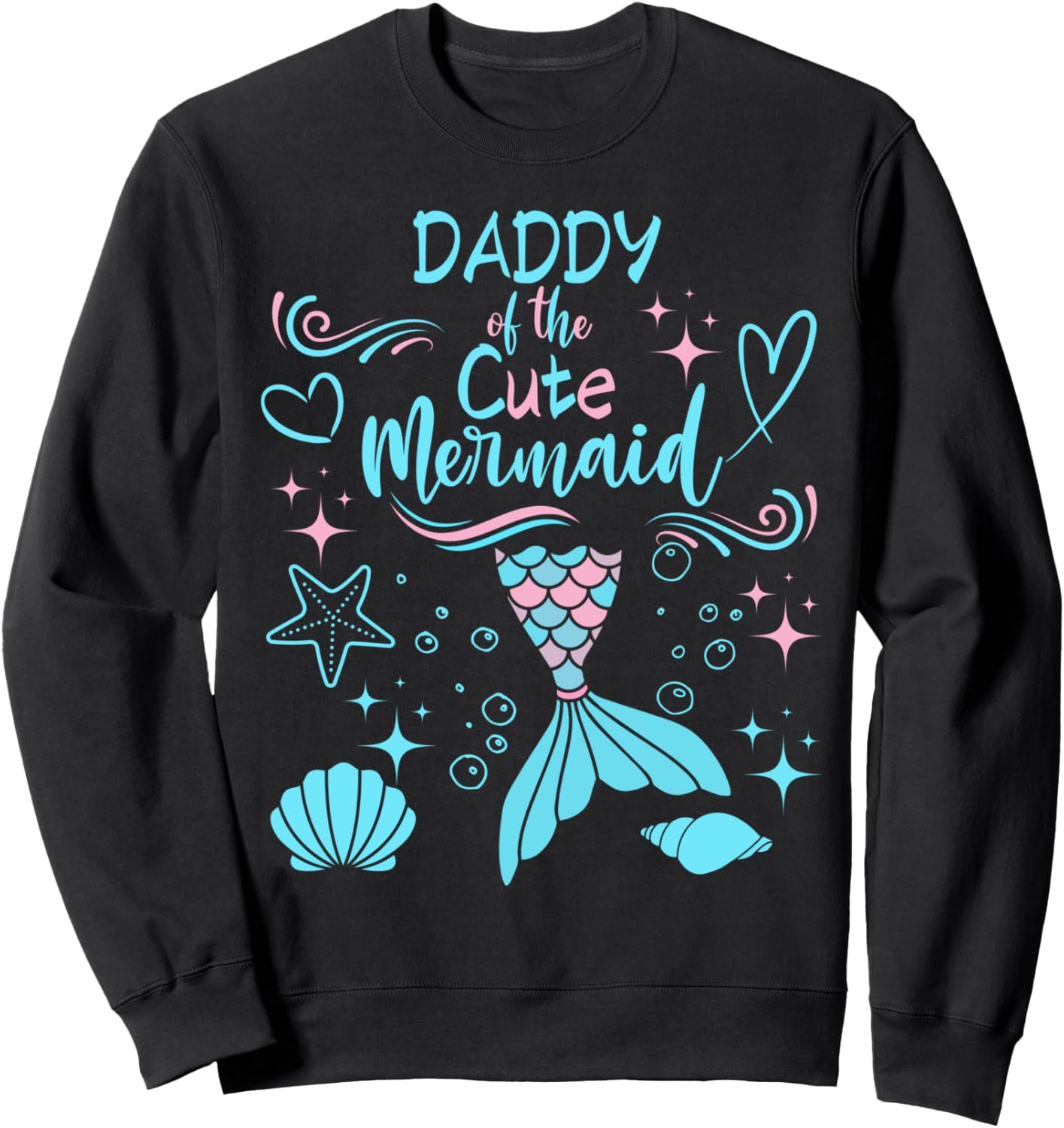 

Милая толстовка с изображением русалки для папы на 6-й день рождения в семейном стиле Family Look Mermaid Themed Decorations Gifts, черный