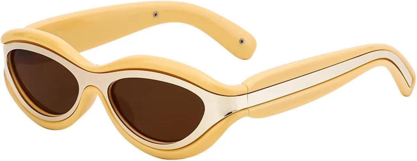 

Женские солнцезащитные очки «кошачий глаз», модные полуметаллические очки с градиентным зеркальным покрытием, мужские панк-очки, солнцезащитные очки с защитой от УФ-излучения UV400 TVTBBVV, Beige Tea