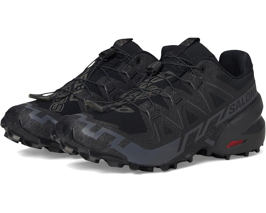 

Salomon Speedcross 6 417440 кроссовки мужские черно-красные низкие для трейлраннинга