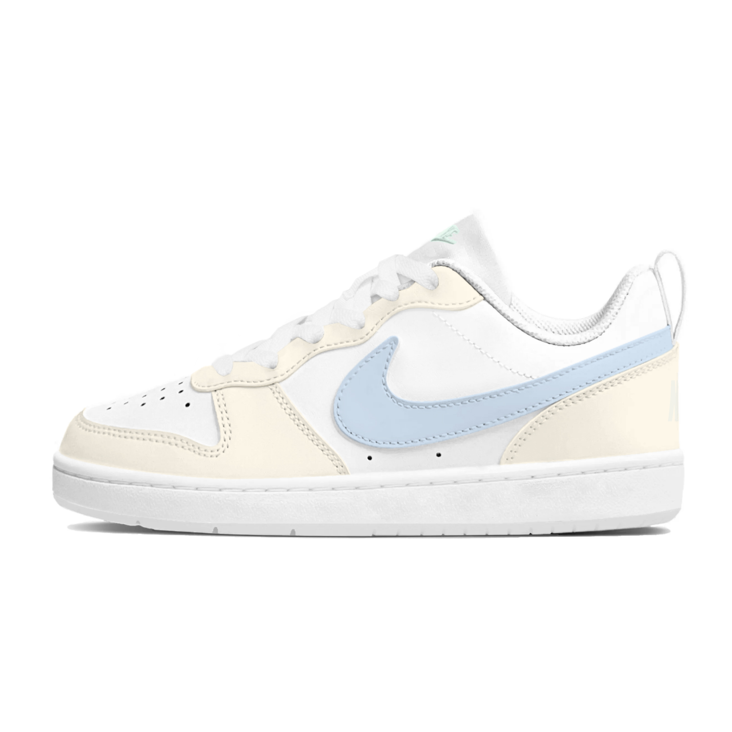 Nike Court Borough Sea Salt кремовые слойки амортизация низкие кроссовки для скейтбординга Custard Blue детские — фото 4