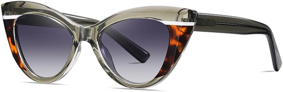 

Солнцезащитные очки «кошачий глаз» из ацетата, ретро-очки для женщин, поляризованные солнцезащитные очки для женщин, аксессуары для активного отдыха HDUBFY, Green Leopard Grey