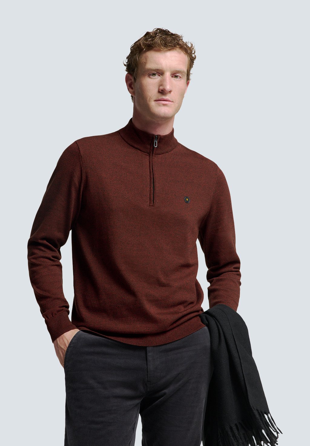 

Джемпер HALF ZIP COLOURED MELANGE NO EXCESS, красный