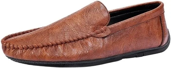 Лоферы кожаные PU мужские, Black, Brown UOPYNE