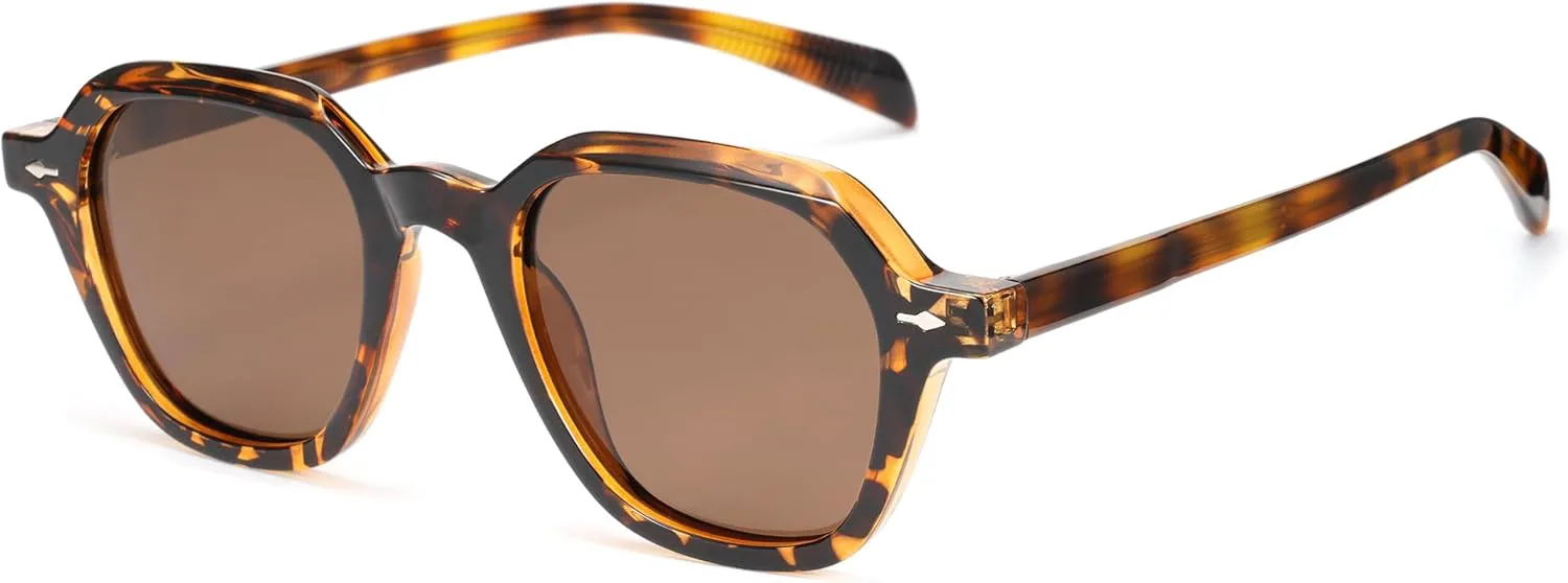 

Солнцезащитные очки Cyxus для женщин и мужчин, поляризованные, круглые, в стиле ретро, ​​винтаж, стильные, с защитой UV400, TR P1555, Frame:tortoise+lens:brown