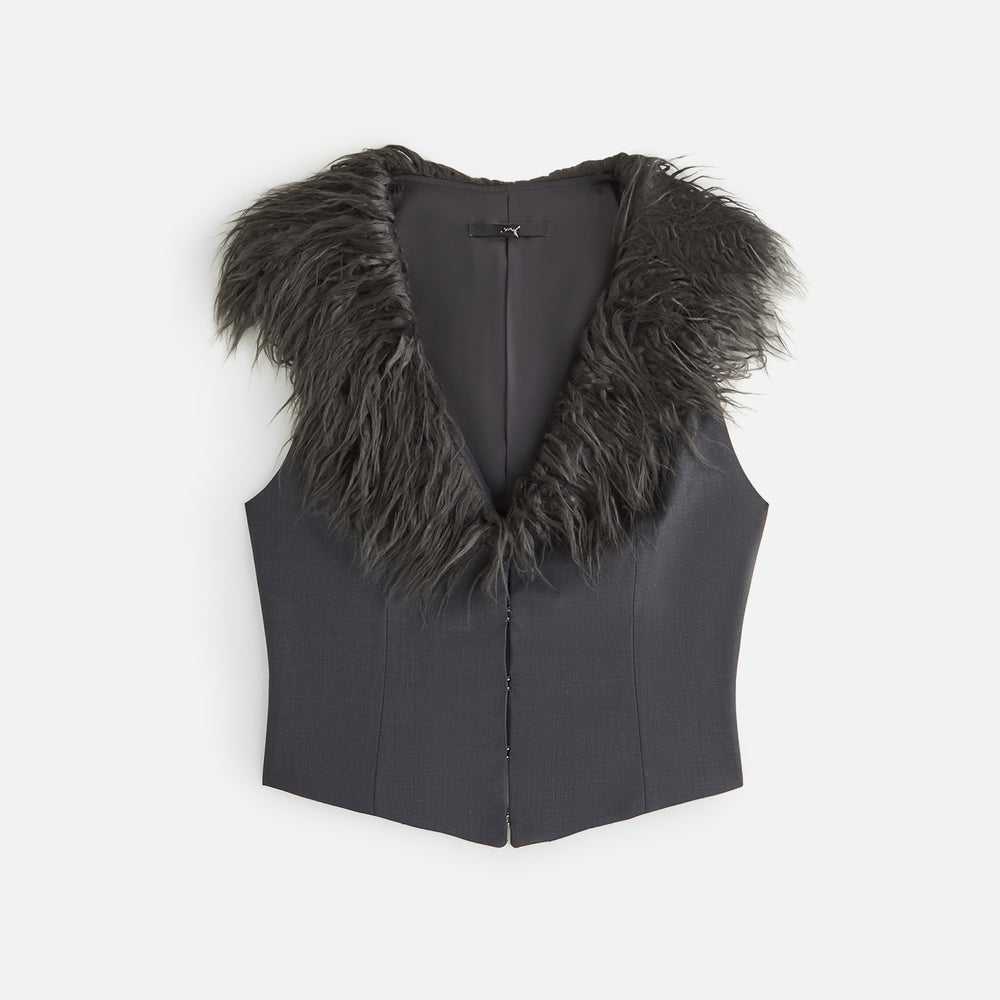 

Жилет Kith Women Kyani Fur Collar Vest, цвет Void