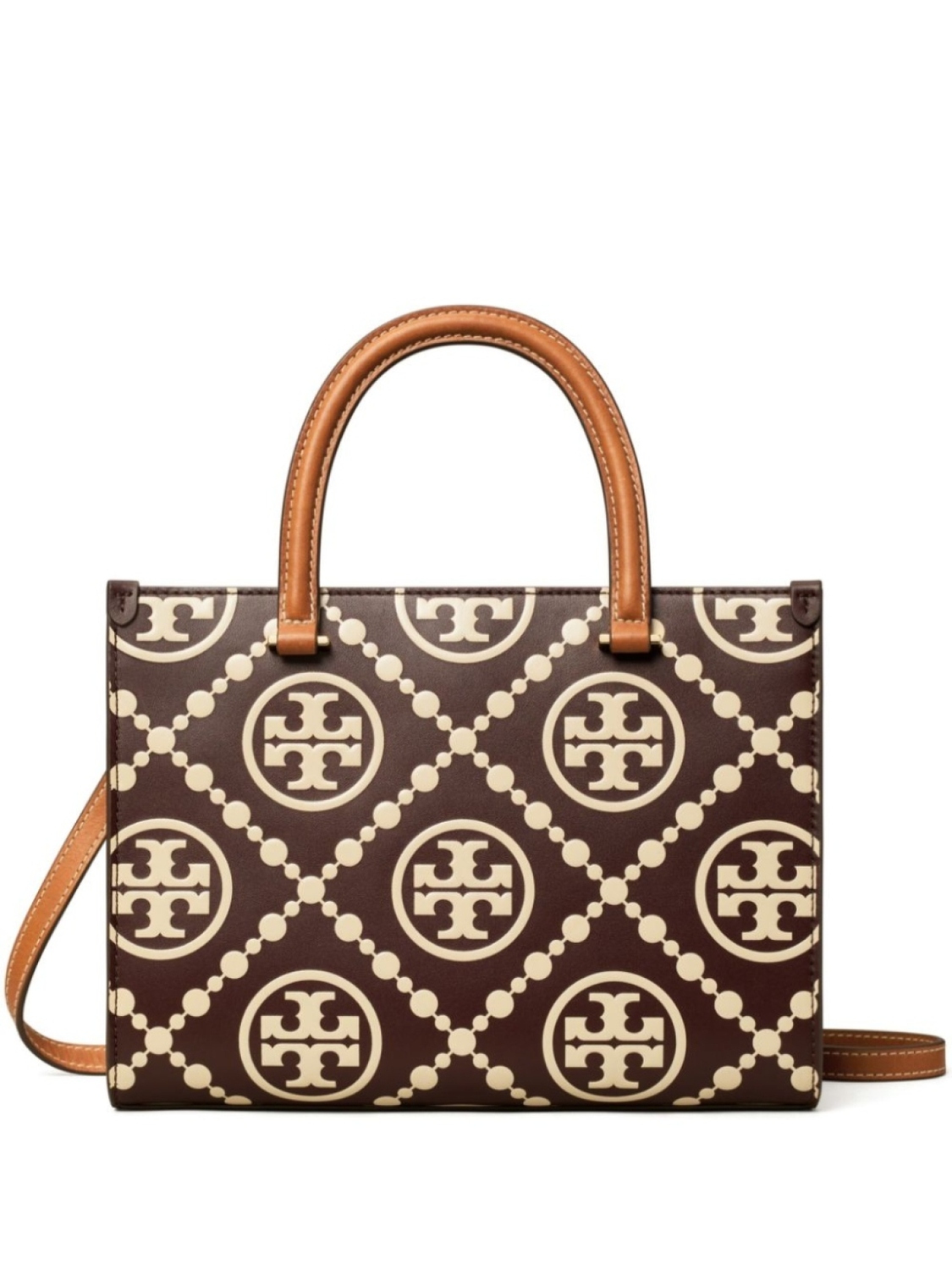 

Tory Burch сумка-тоут T Monogram Square, коричневый