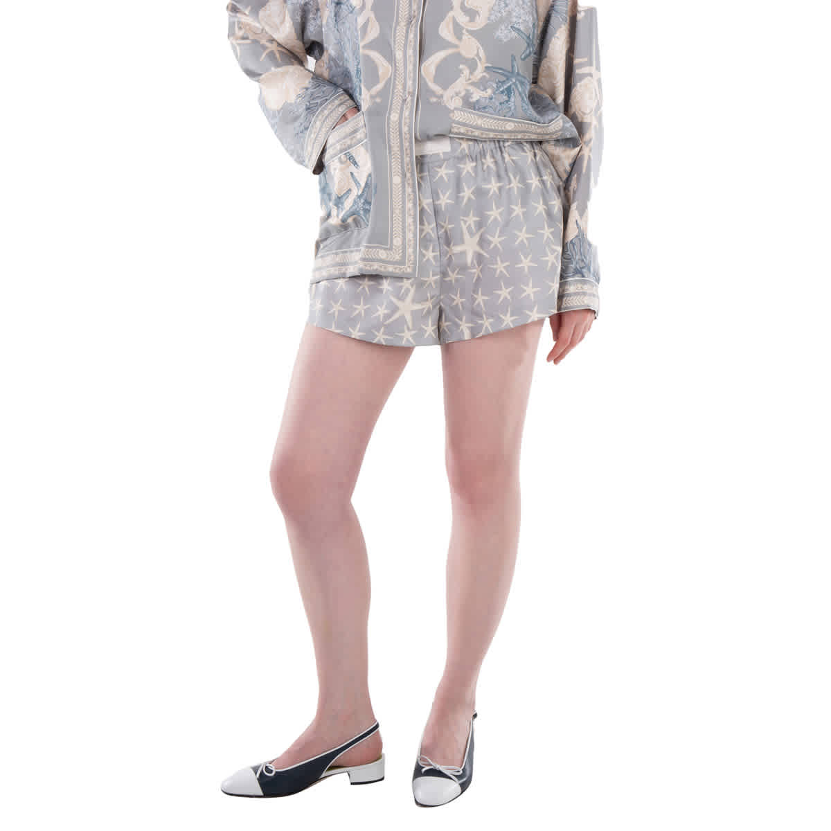 

Боксеры-шорты с принтом Versace Stella Marina, Concrete/Bone