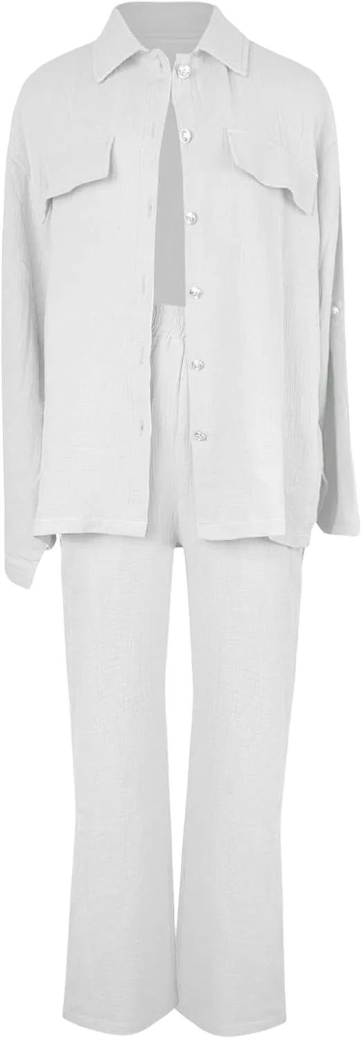 Блуза, оверсайз, с отложным воротником, женская, Casual Set, белый