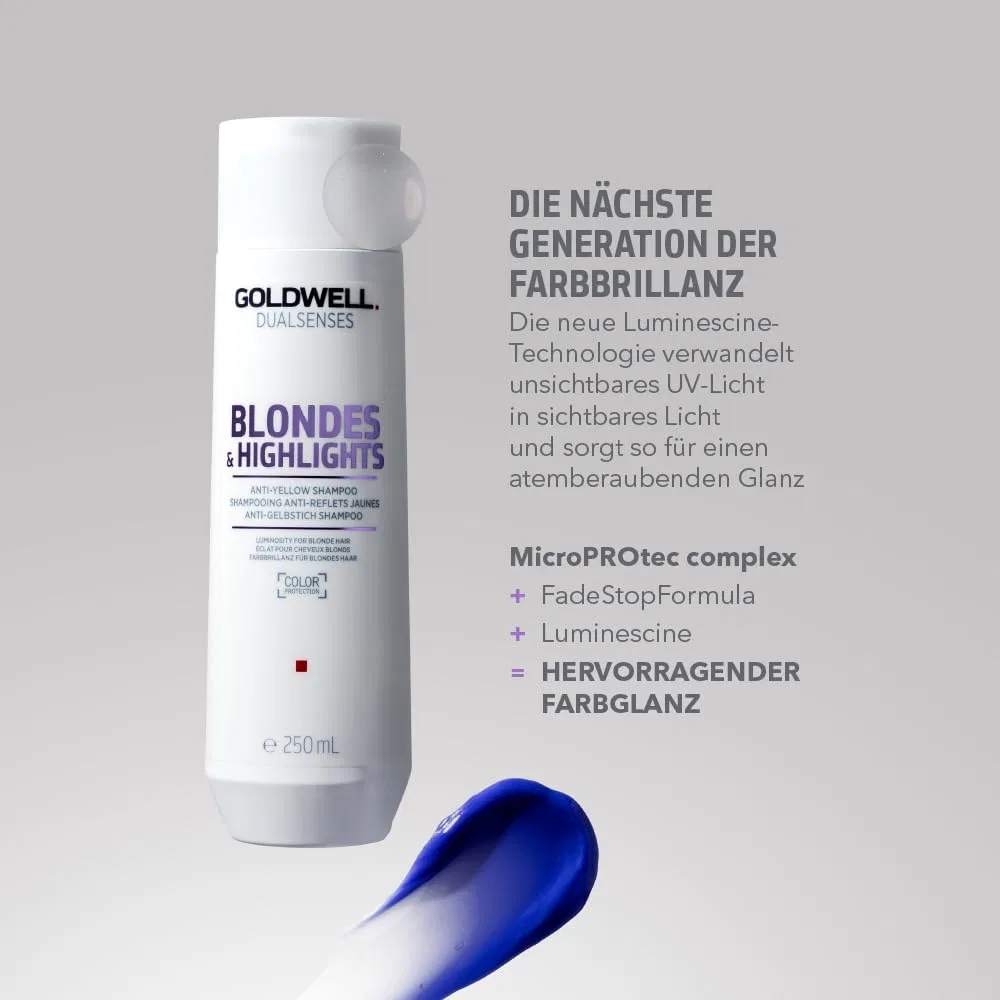 Шампунь для светлых и мелированных волос «Dualsenses Blondes & Highlights Anti-Yellow Tint» от Goldwell — фото 3