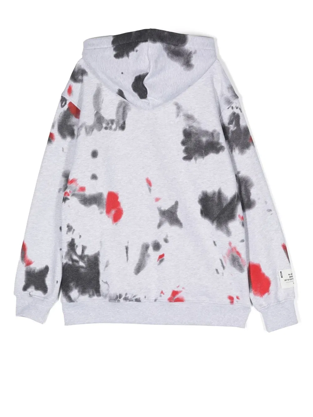 Худи с логотипом и принтом в стиле тай-дай Msgm Kids, серый — фото 2