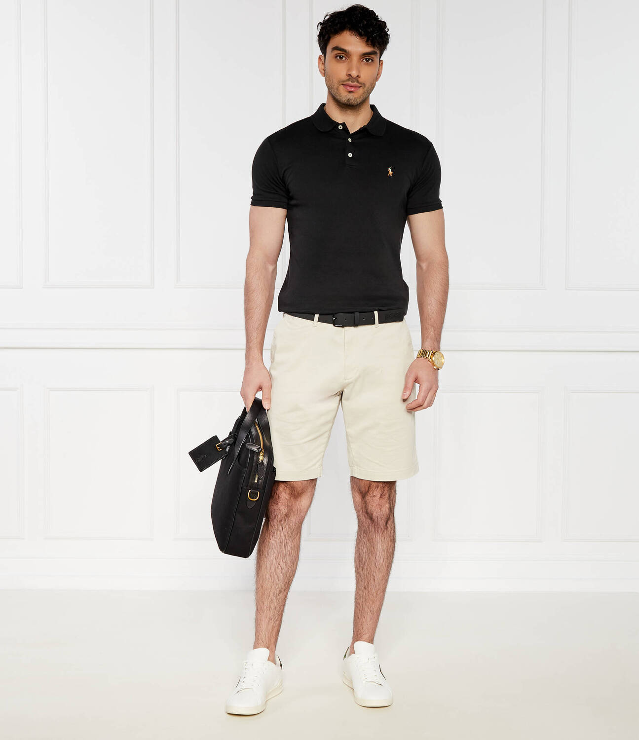 Поло POLO RALPH LAUREN Slim Fit, черный — фото 2