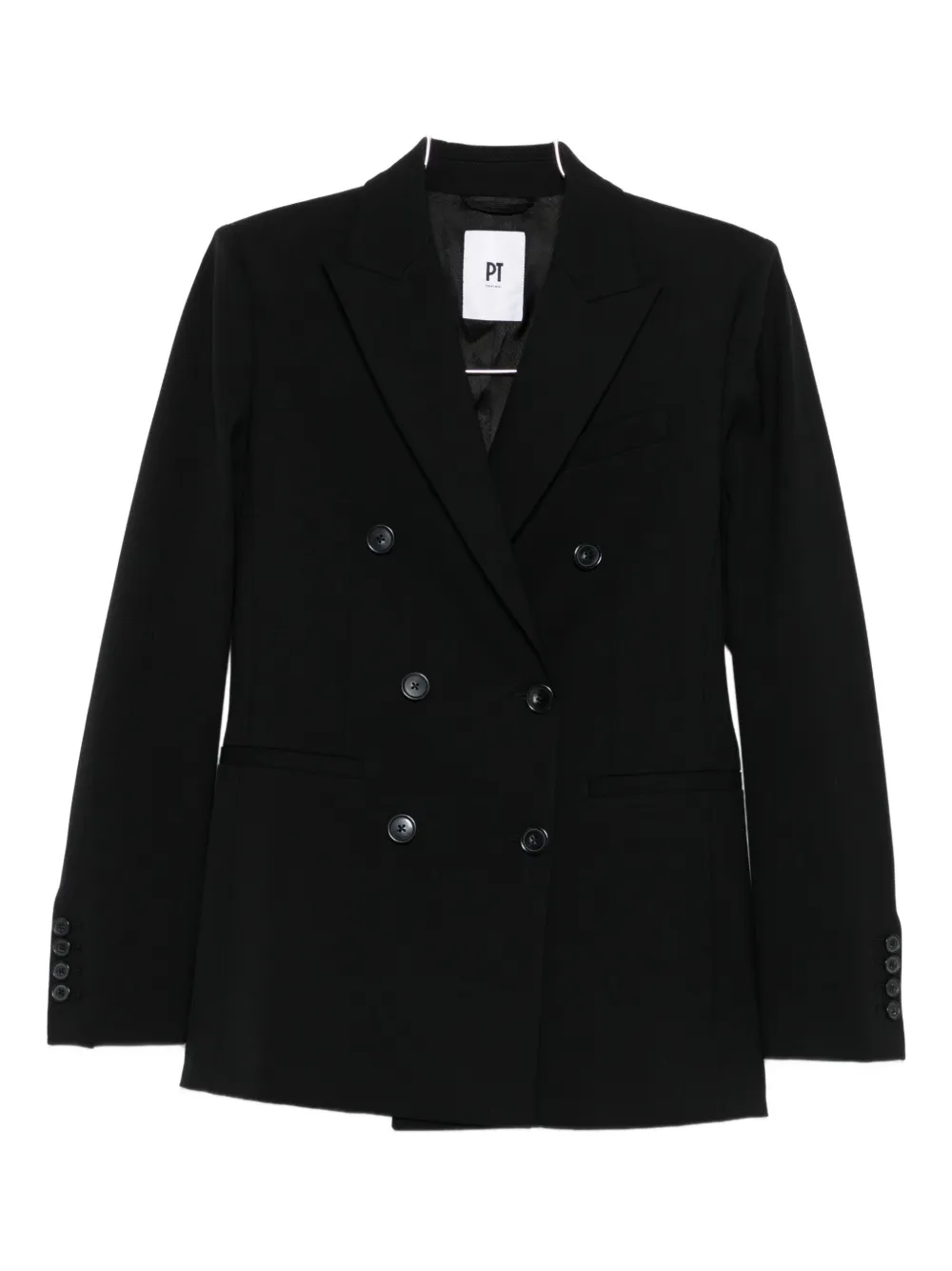 

Двубортный пиджак из шерсти Pt Torino, белый