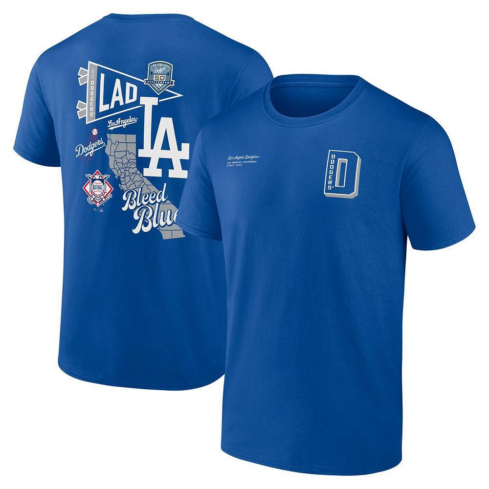 

Мужская футболка Fanatics Royal Los Angeles Dodgers с разделенной зоной, цвет Lad Blue
