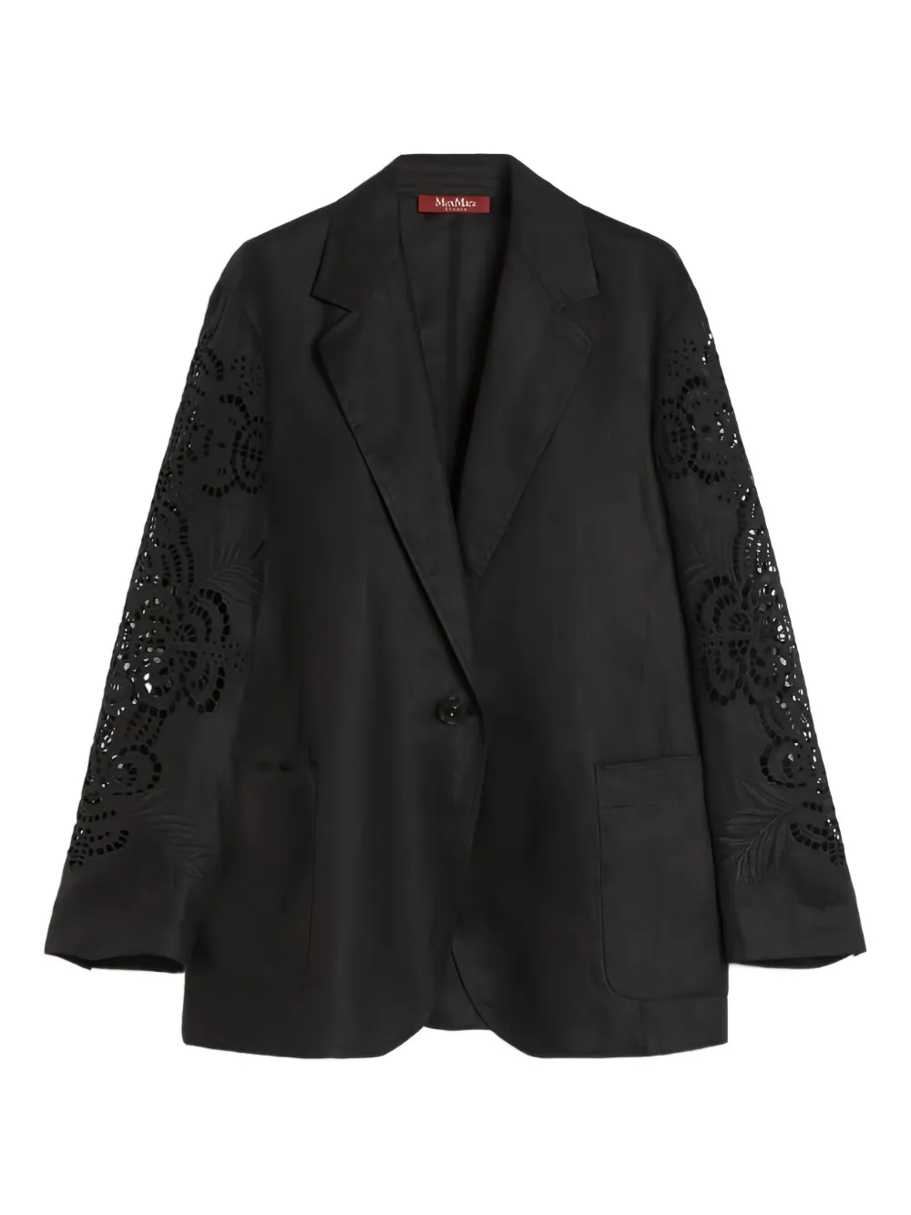 

Блейзер с вышитыми рукавами MAX MARA, черный