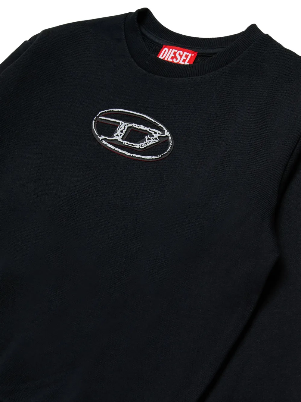 Толстовка Sboxtq22 Oval D с вышитым логотипом Diesel Kids, черный — фото 3