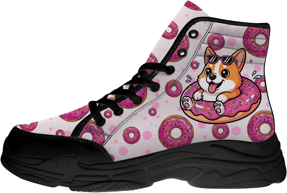 

Женские высокие кеды Donuts, кружевные кроссовки на платформе из канвы, подарки для нее и для него Generic, розовый