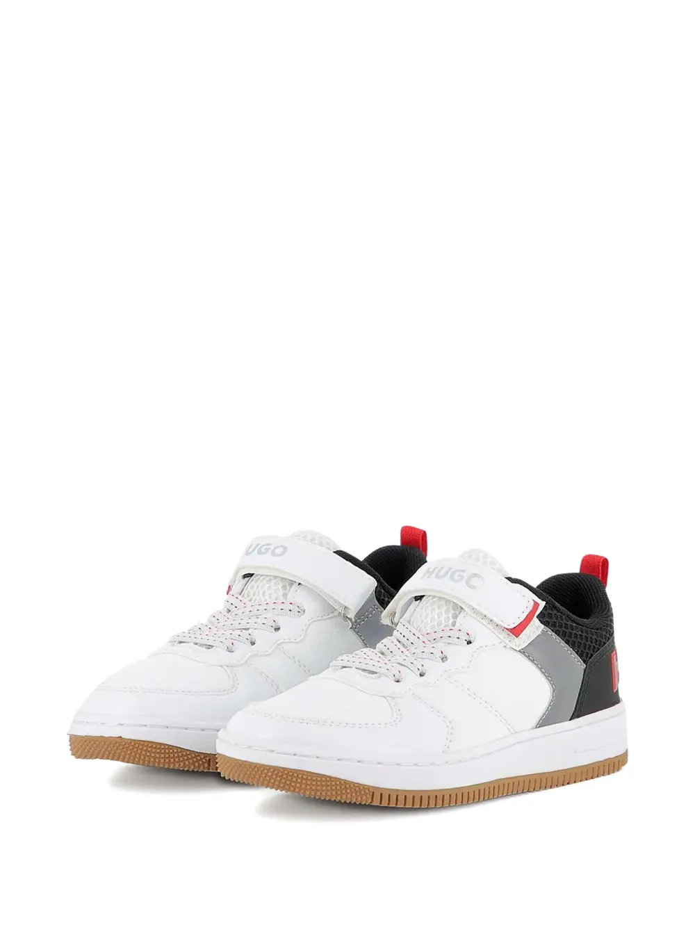 

Кроссовки на шнуровке с ремешком Hugo Kids, белый