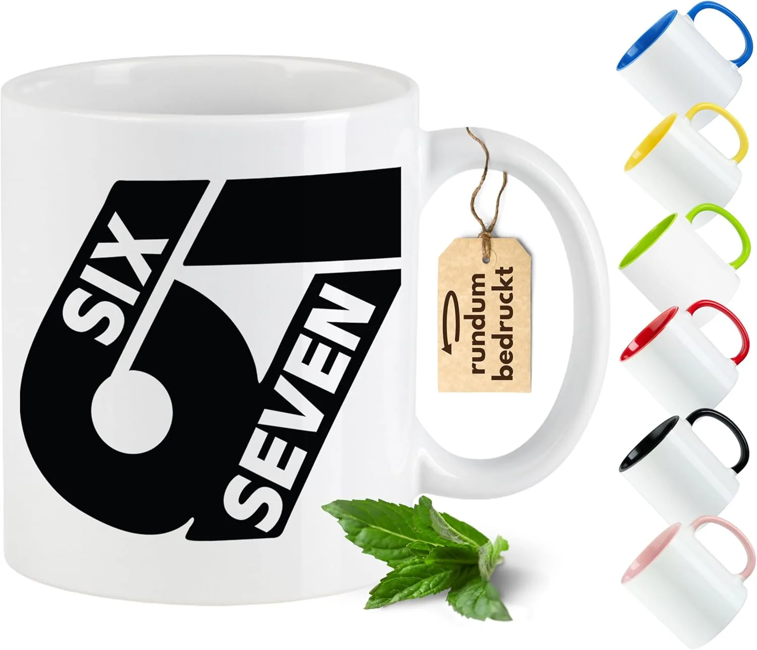 Кружка керамическая GRAZDesign Mug Kids Meme 67 Six Seven 6 7, 330 мл, Pink