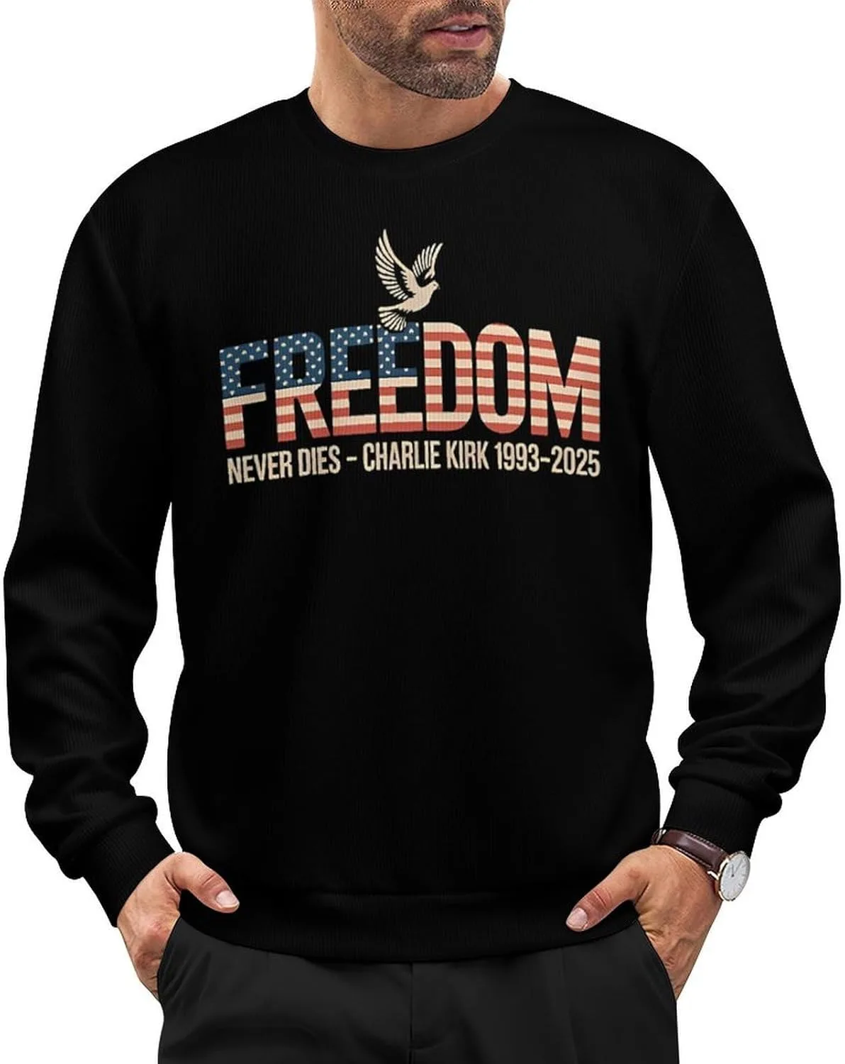 

Свитер мужской Charlie Kirk с длинным рукавом CONGIRLBOON