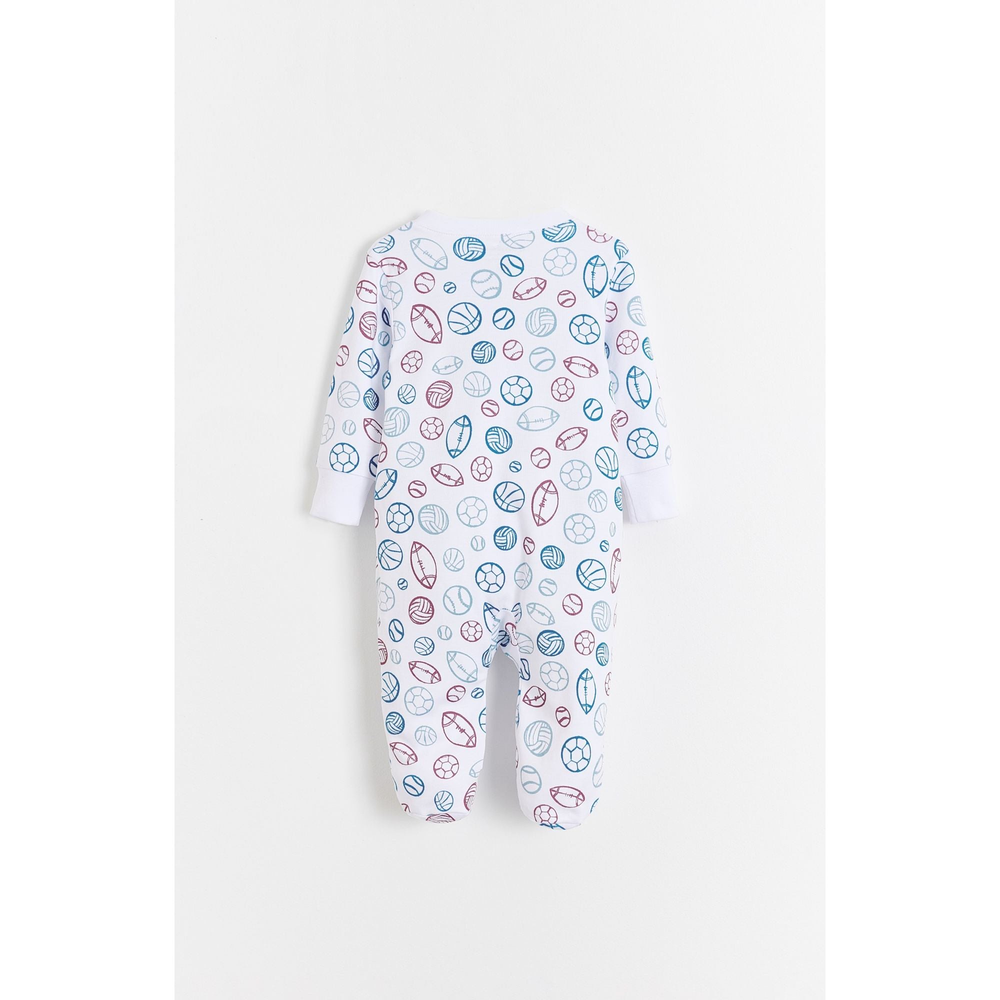 

Пружинящаяся пижама с застежкой-молнией и закрытыми ступнями Babycottons, full-print