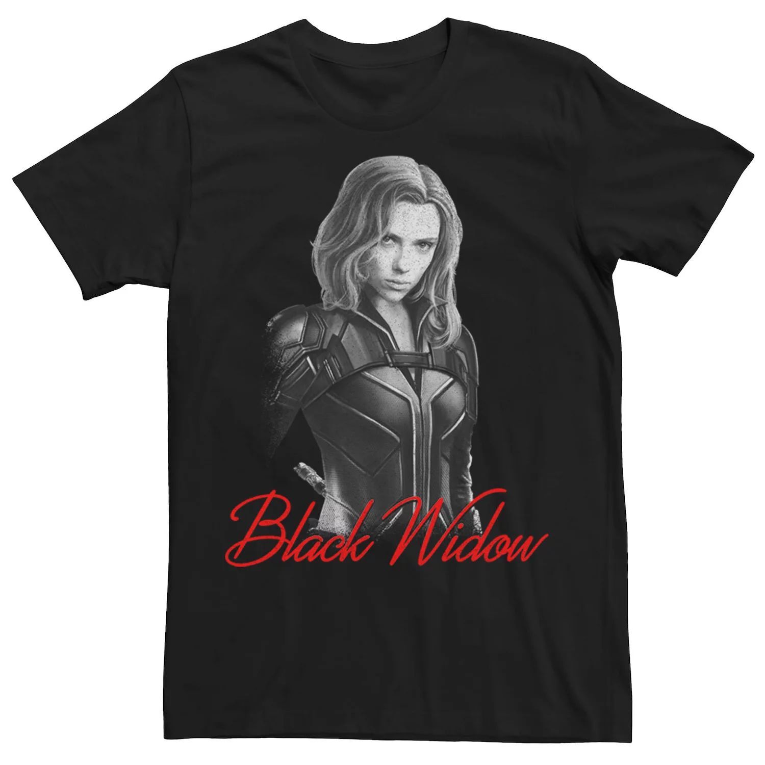 

Мужская моно-черно-белая футболка с плакатом Black Widow Marvel, Черный, Мужская моно-черно-белая футболка с плакатом Black Widow Marvel