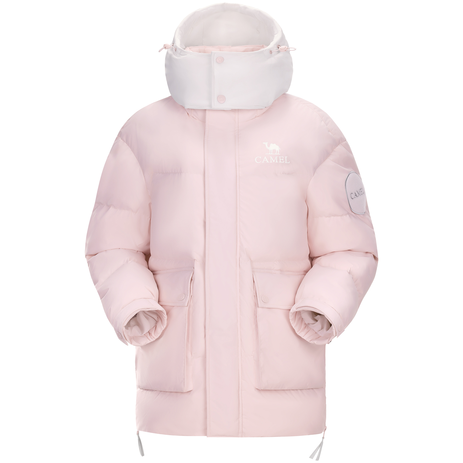 

CAMEL Теплая флисовая серия пуховик для женщин, Dream Pink/Jade White