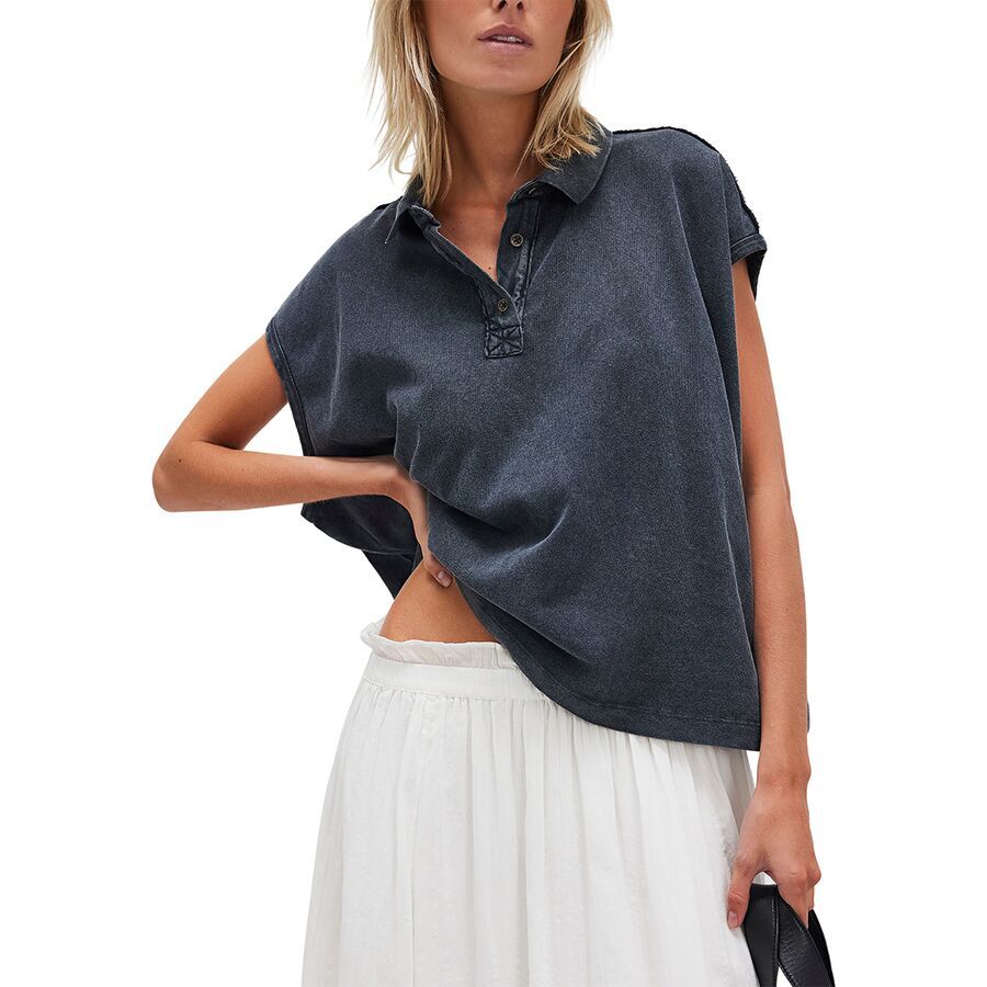 

Женская футболка поло Keep On Polo Free People Free People, Washed Black, Черный, Женская футболка поло Keep On Polo Free People Free People, Washed Black