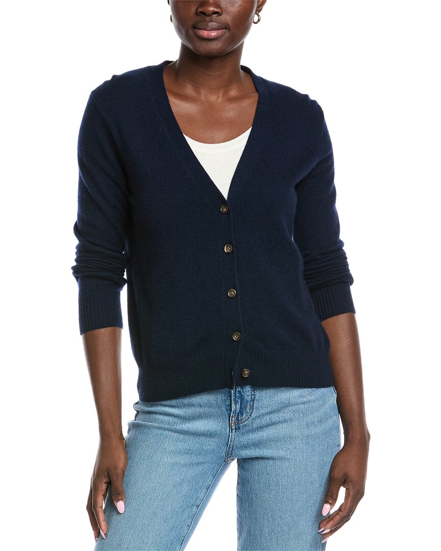 

Амикале Кашемировый кардиган с V-образным вырезом Amicale Cashmere, синий