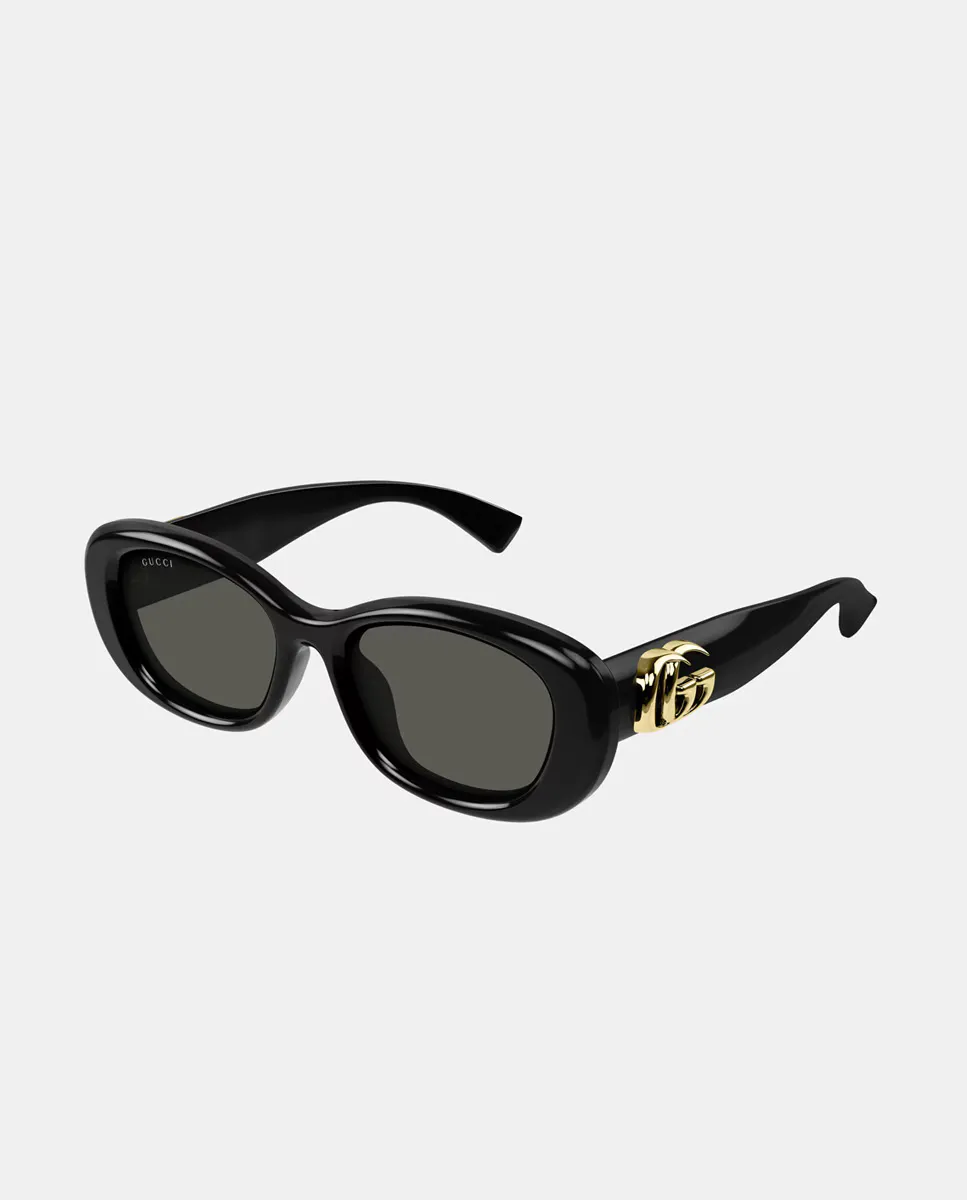 

Женские овальные солнцезащитные очки в инъекционном исполнении Gucci, чёрный