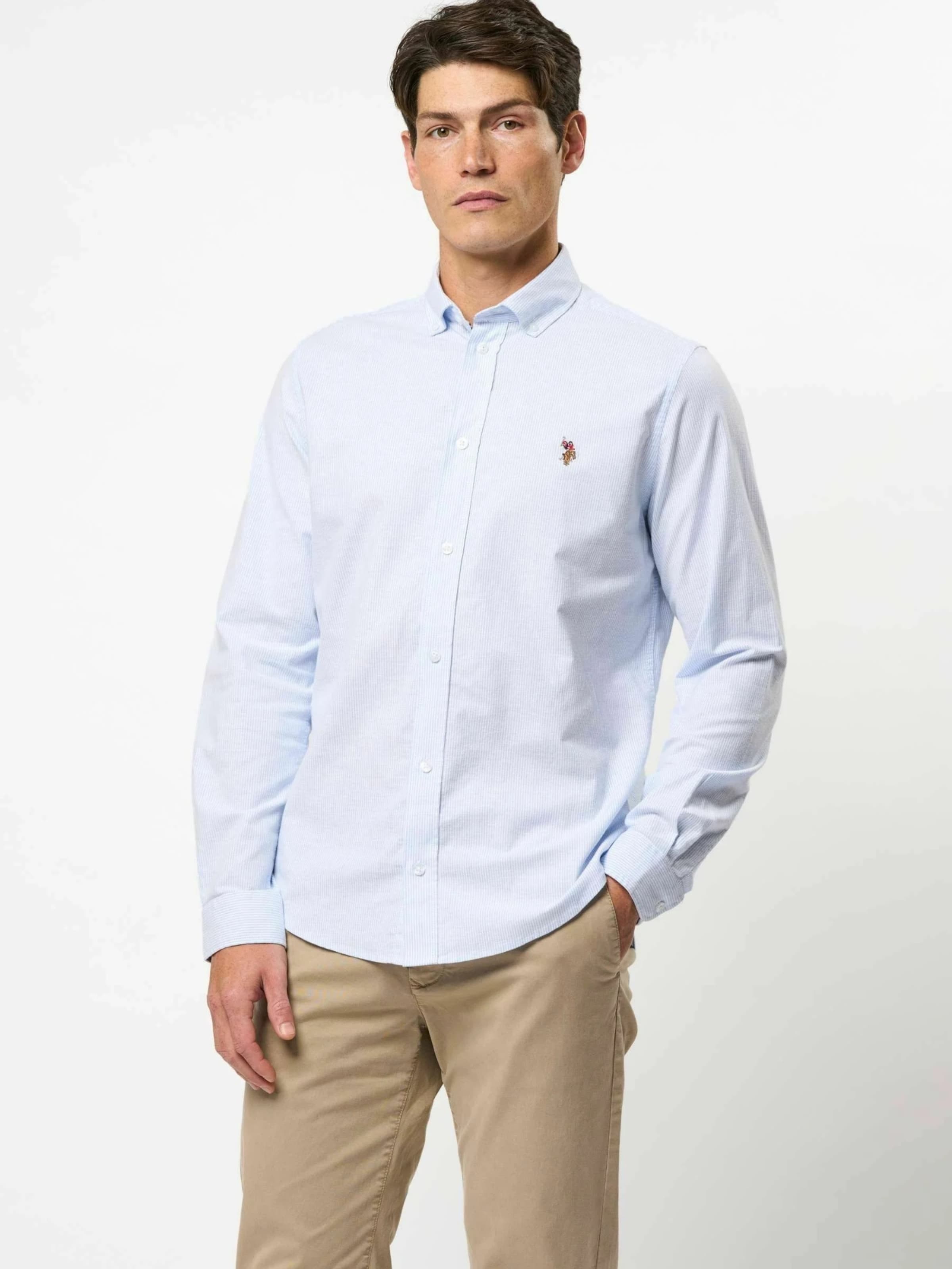U.S. POLO ASSN. Рубашка на пуговицах 'UMEsmar' синего цвета Regular fit — фото 3