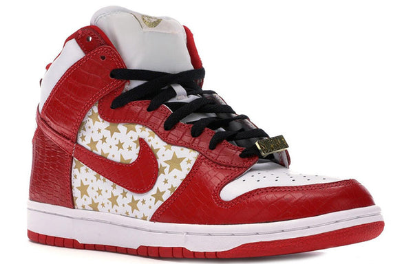 Кроссовки x supreme sb dunk low pro 'red' Nike, белый — фото 4