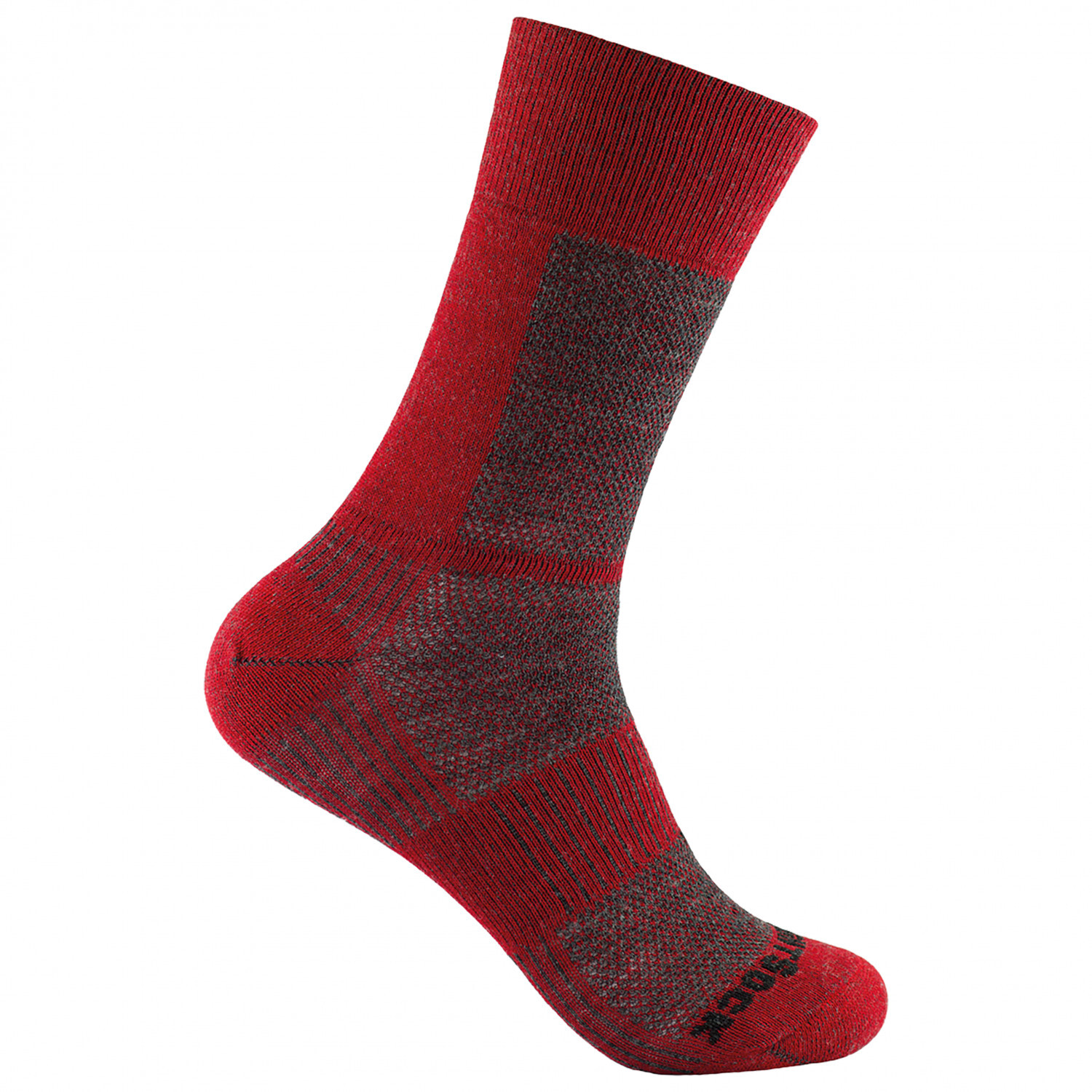 

Походные носки Wrightsock Coolmesh II Merino Crew, цвет Grey/Fire Red