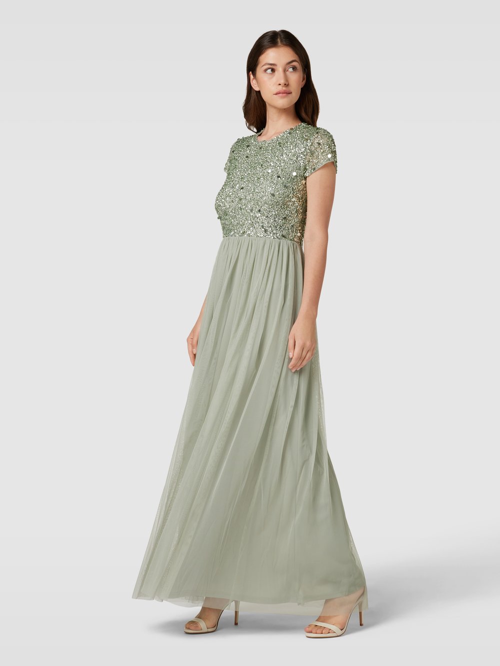 

Вечернее платье с отделкой пайетками LACE & BEADS, мятный