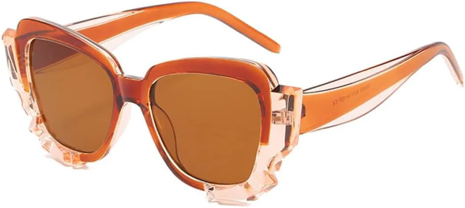 

Квадратные солнцезащитные очки большого размера 2027 года для женщин, модные солнцезащитные очки в винтажном стиле, панк, защита от ультрафиолета UV400 MTZJH, Brown