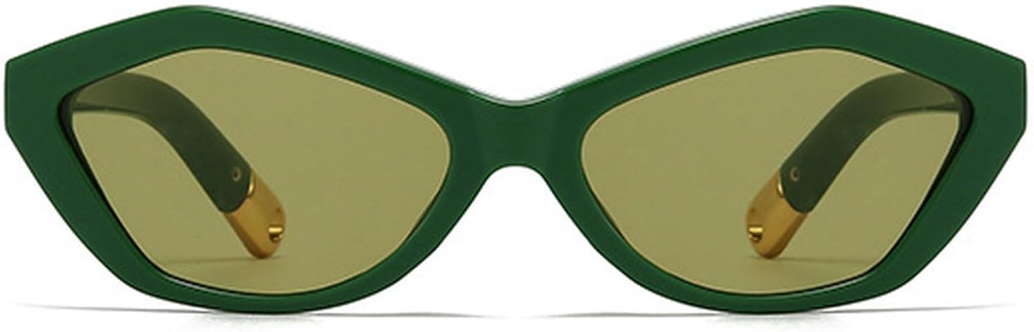 

Ретро-солнцезащитные очки «кошачий глаз» неправильной формы для женщин, модные солнцезащитные очки UV400 для мужчин, многоугольные солнцезащитные очки с леопардовым принтом mincl, Green