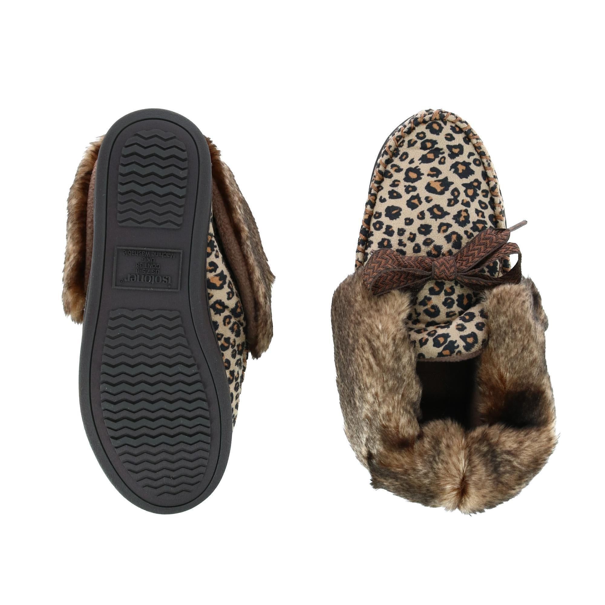 Женские тапочки-ботфорты Nelly Moc из микрозамши Isotoner, цвет cheetah — фото 3