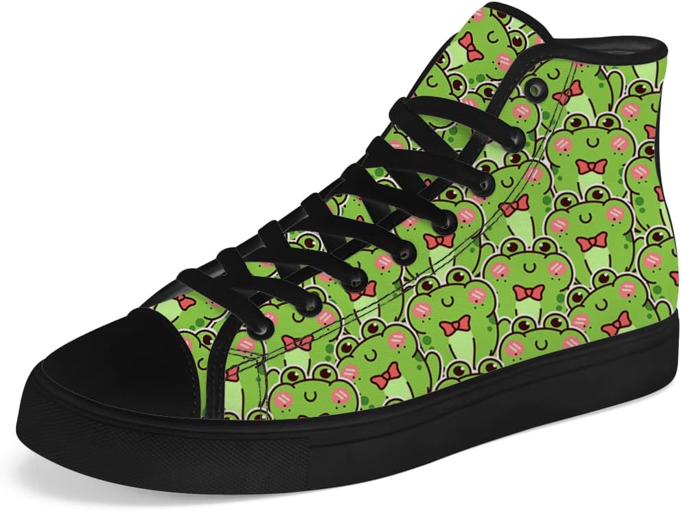 

Мужские и женские высокие кеды на шнуровке chebing с лягушкой, повседневные кроссовки на высокой подошве, красный/зеленый
