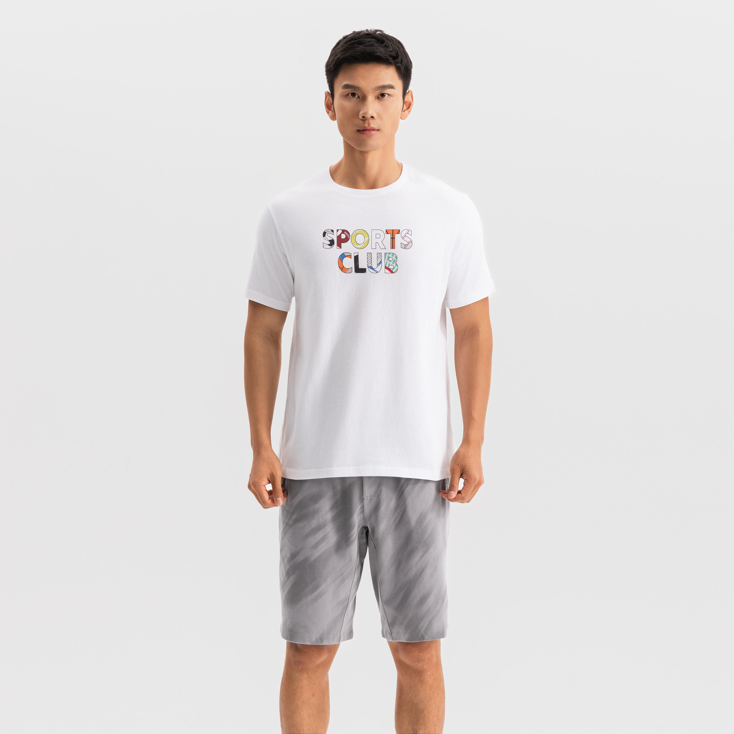 

Мужская базовая футболка для фитнеса Domyos