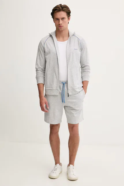 Толстовка на молнии из мягкого хлопка Mix&Match Jacket Z BOSS, серый — фото 2
