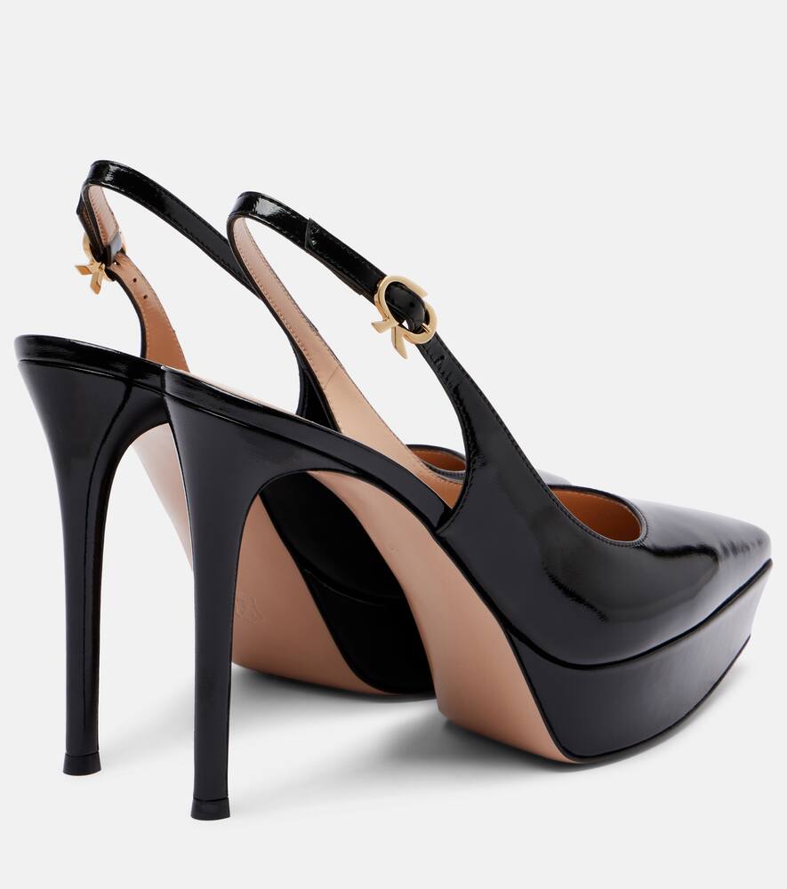 Туфли-лодочки Dasha 115 на платформе из лаковой кожи Gianvito Rossi, Black — фото 2