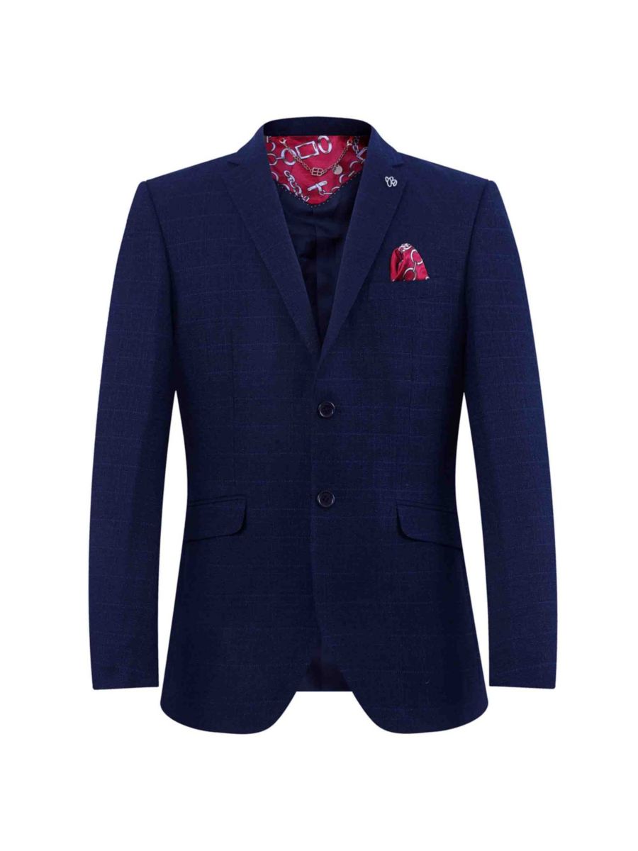 

Спортивное пальто Slim Fit с текстурированной отделкой Elie Balleh, темно-синий