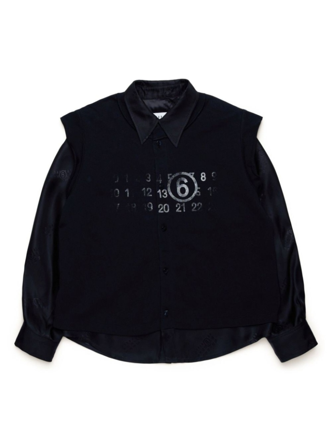 

MM6 Maison Margiela Kids многослойная рубашка с логотипом, черный