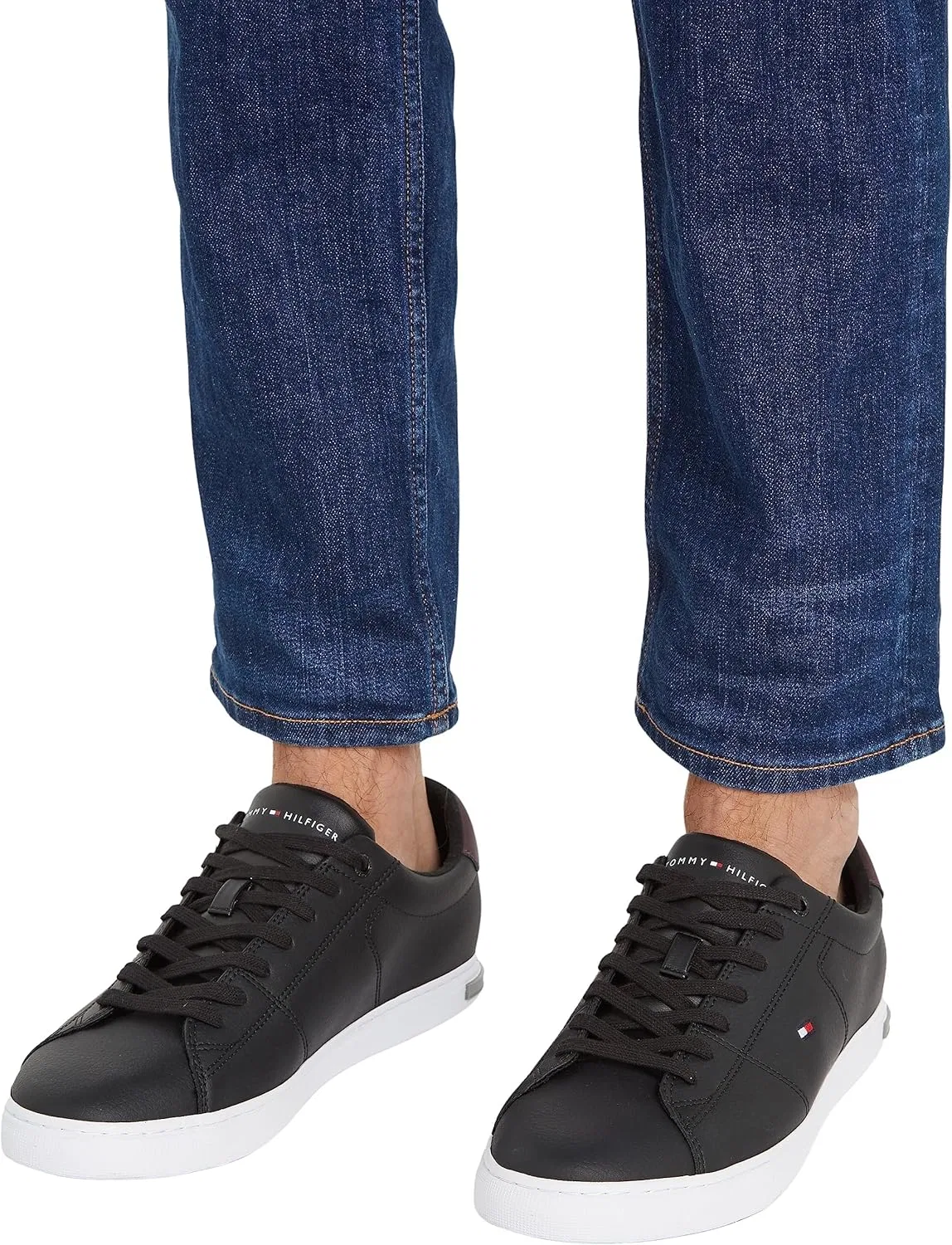 Мужские вулканизированные кроссовки Tommy Hilfiger Essential с кожаными деталями, Black — фото 2