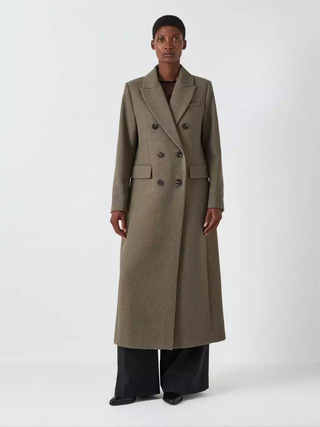 

Пальто John Lewis Double Breasted Wool Melange, зеленый