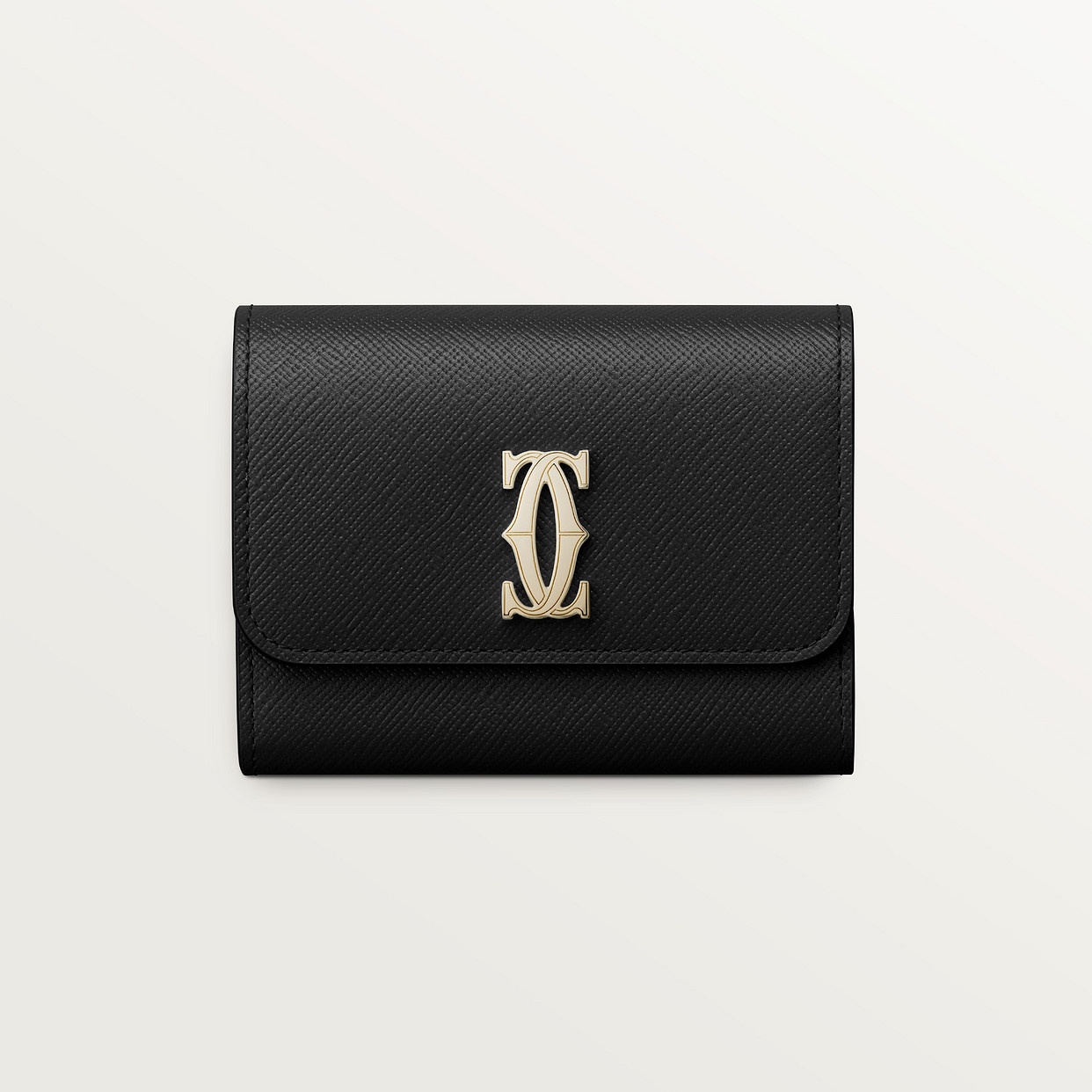 

Кошелек Cartier Portefeuille mini, C de Cartier, черная текстурированная телячья кожа