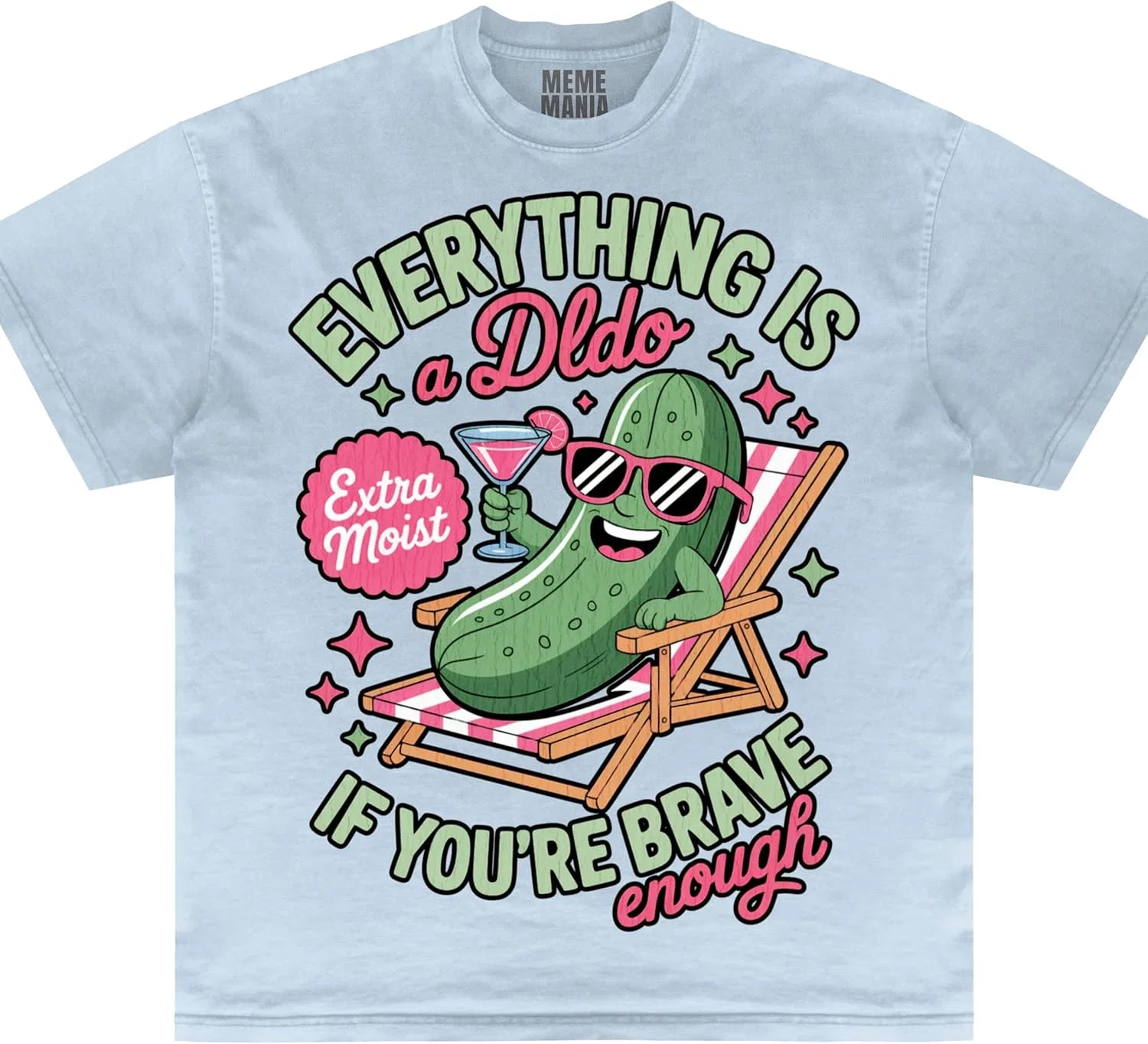 Футболка Inappropriate Pickle, Stupid Dumb, винтажный бутлег 90-х, неловкий Dank Meme GENERIC, светло-голубой