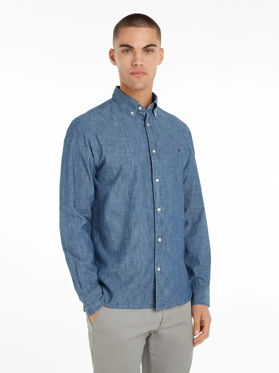 

Рубашка с длинными рукавами Tommy Hilfiger "CHAMBRAY SOLID RF SHIRT", цвет Indigo