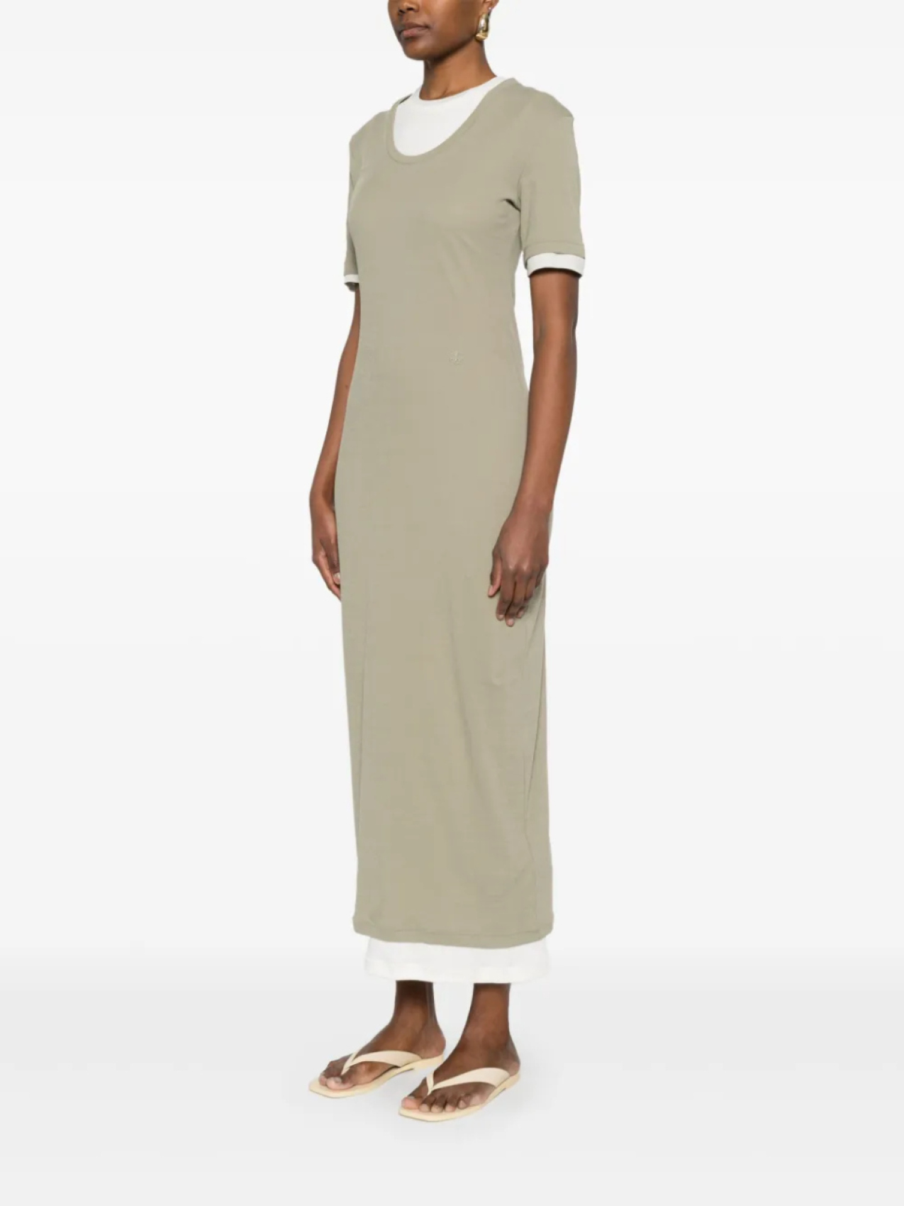 Хлопковые платья миди (набор из трех штук) Jil Sander, зеленый — фото 3