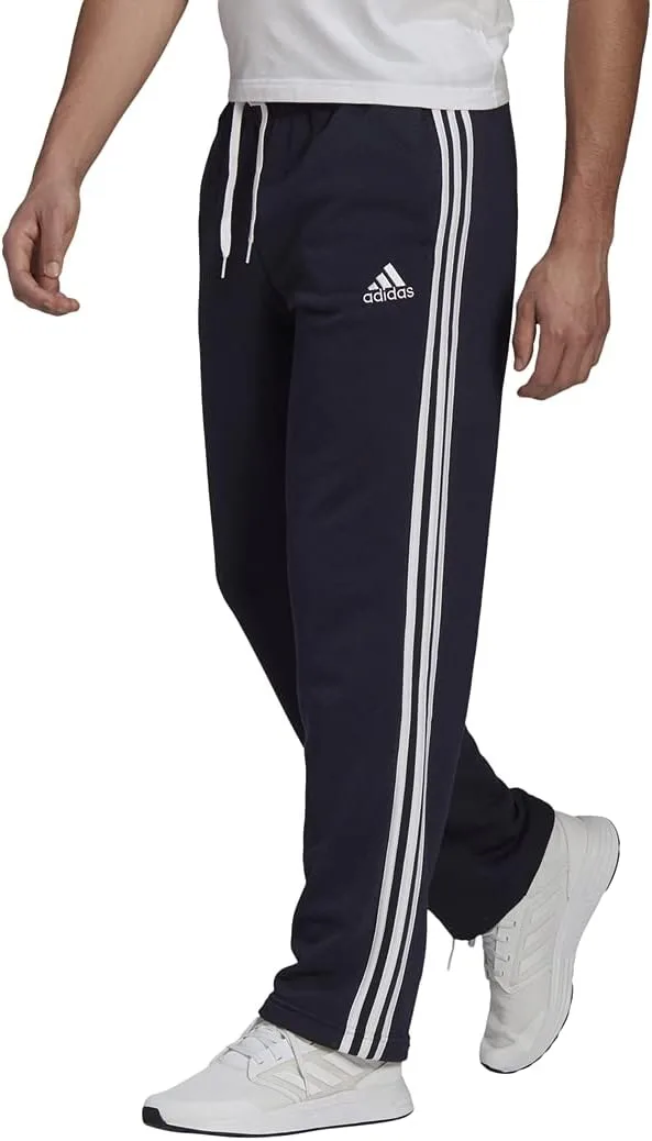 Мужские флисовые брюки Adidas Essentials с открытым низом и тремя полосками, Legend Ink — фото 2
