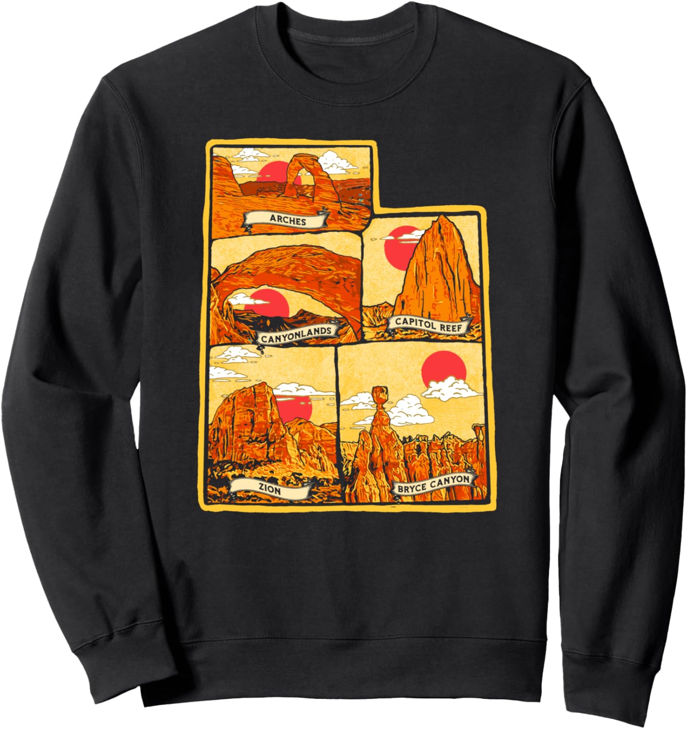 

Штат Юта, пять национальных парков, арки, Зайон, Капитолий, толстовка Брайса Symbiosis Supply Co., черный